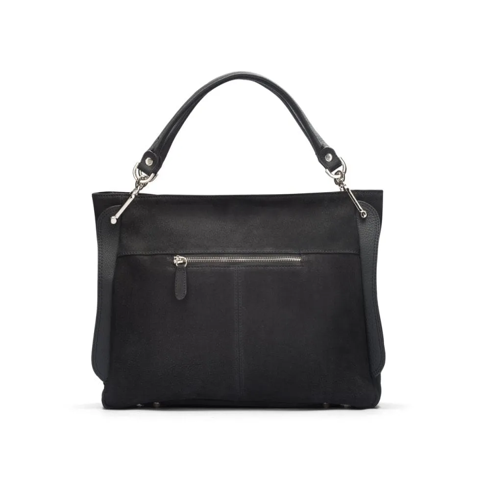 Abby Nubuck Handbag - Black