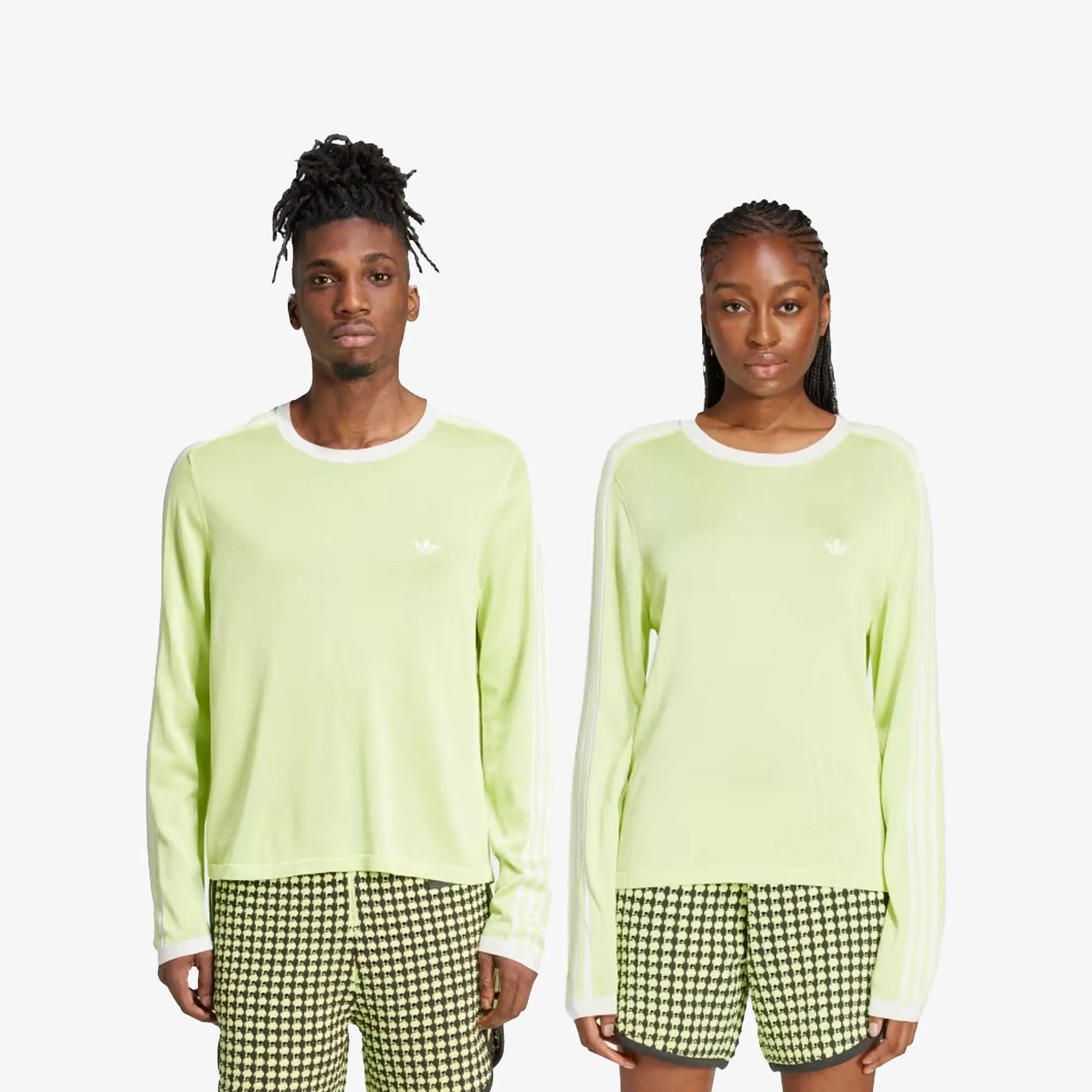 Adidas Originals | WALES BONNER KNIT LONG SLEEVE TEE  { SEMI FROZEN YELLOW/CHALK WHITE