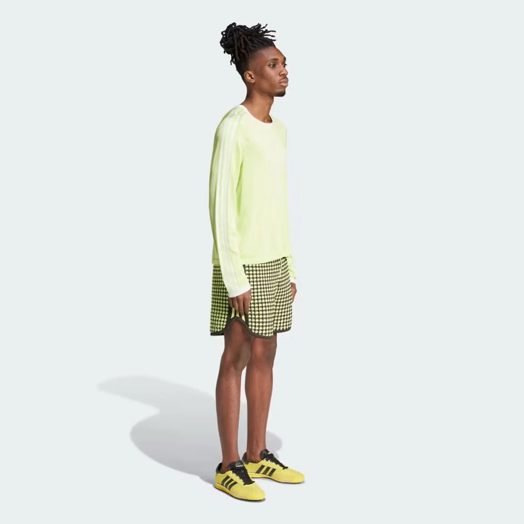 Adidas Originals | WALES BONNER KNIT LONG SLEEVE TEE  { SEMI FROZEN YELLOW/CHALK WHITE