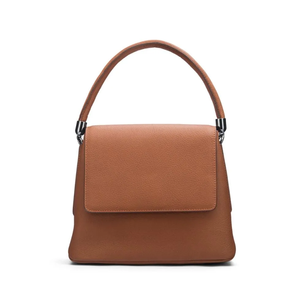 Amy Flap Over Handbag - Tan