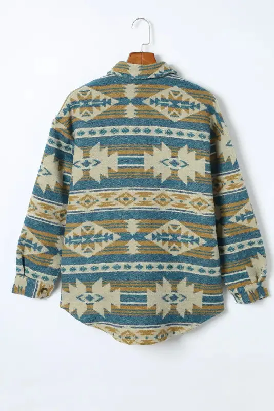 Aztec Patch Hooded Zip Up Jacket