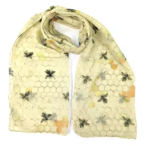 Bee & Honeycomb Scarf - (50x180cm)