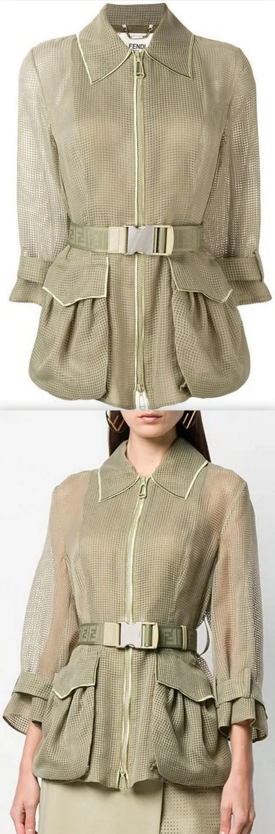 Belted Textured Jacket