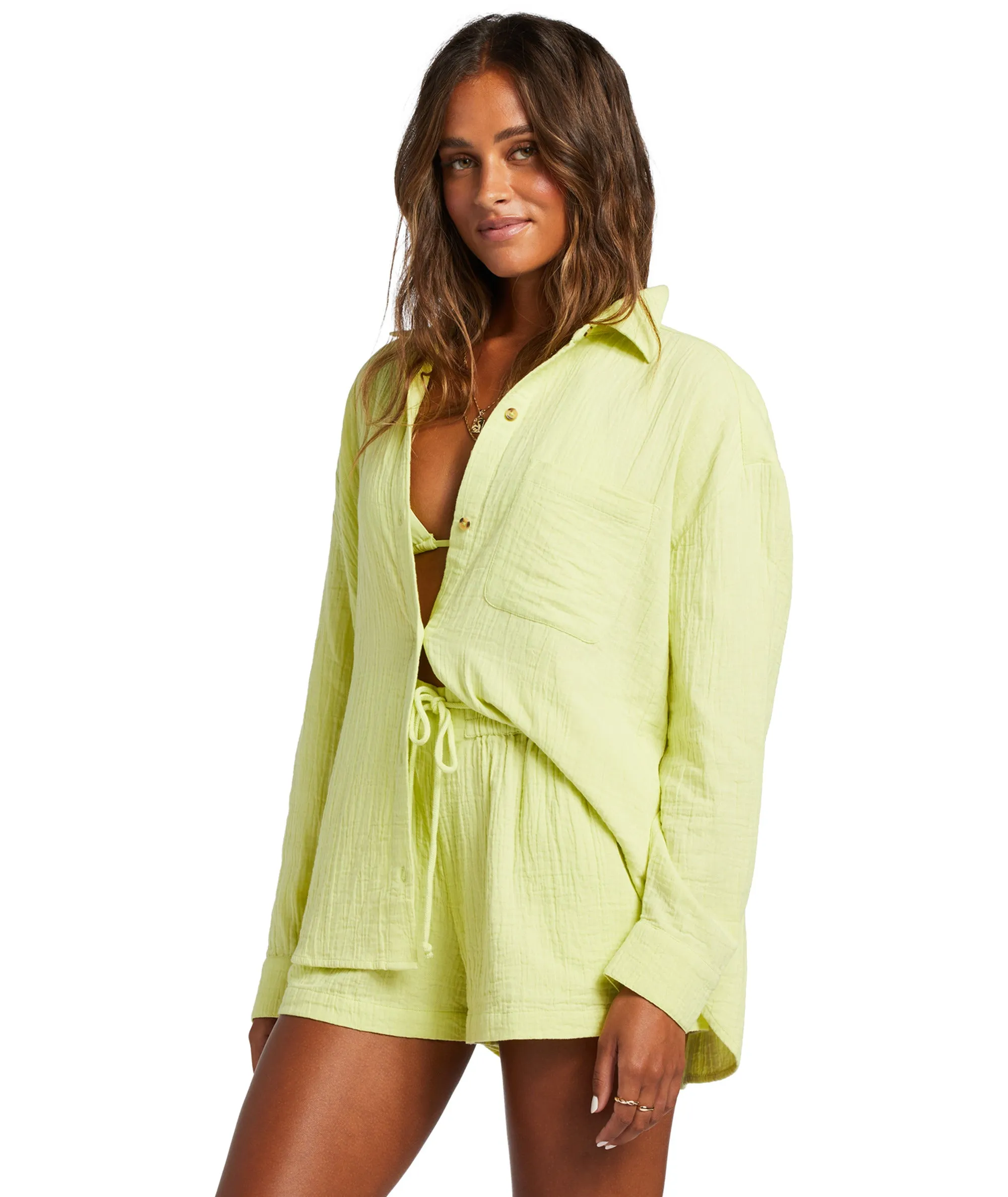 Billabong Right On L/S Shirt-Light Lime