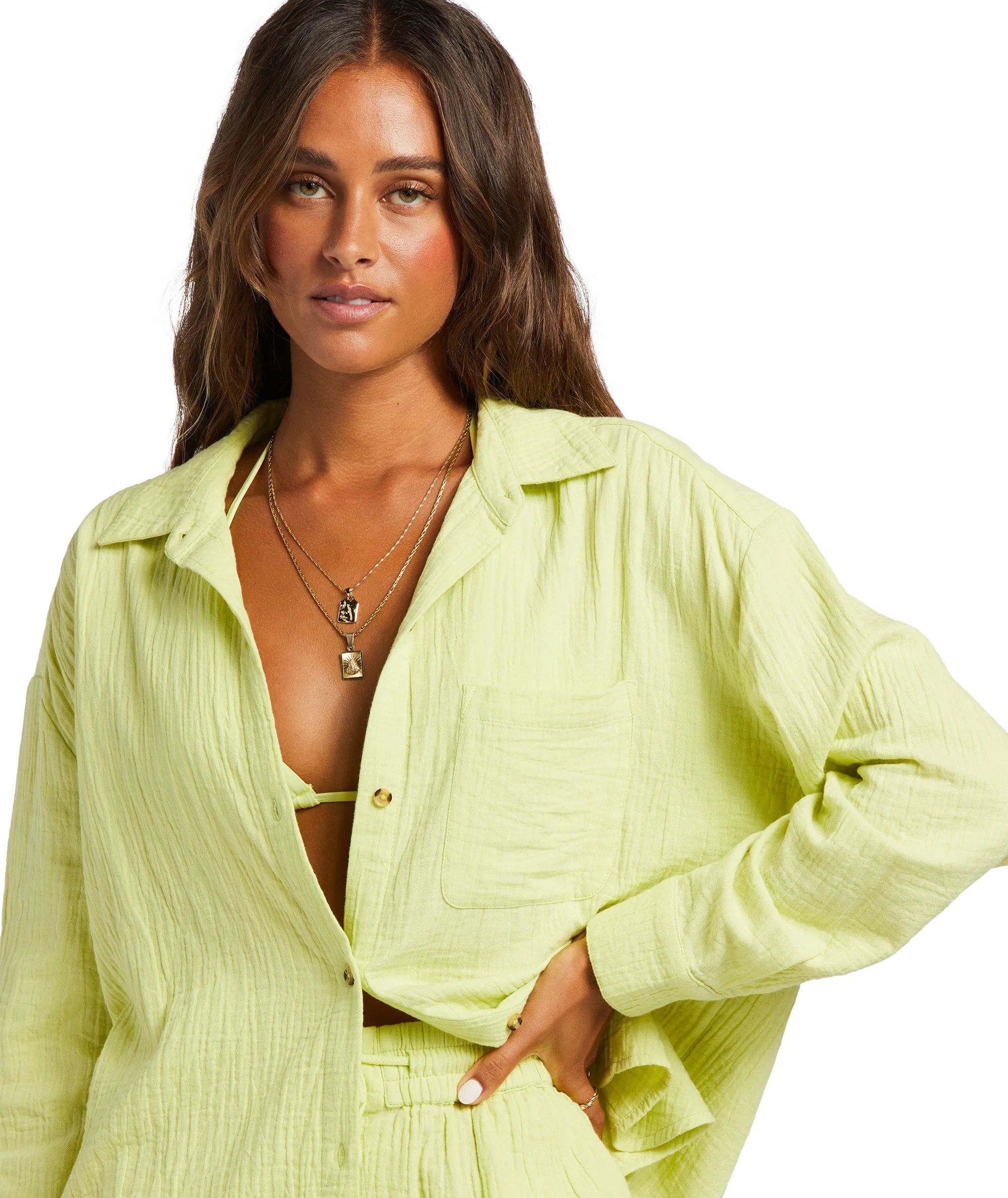 Billabong Right On L/S Shirt-Light Lime