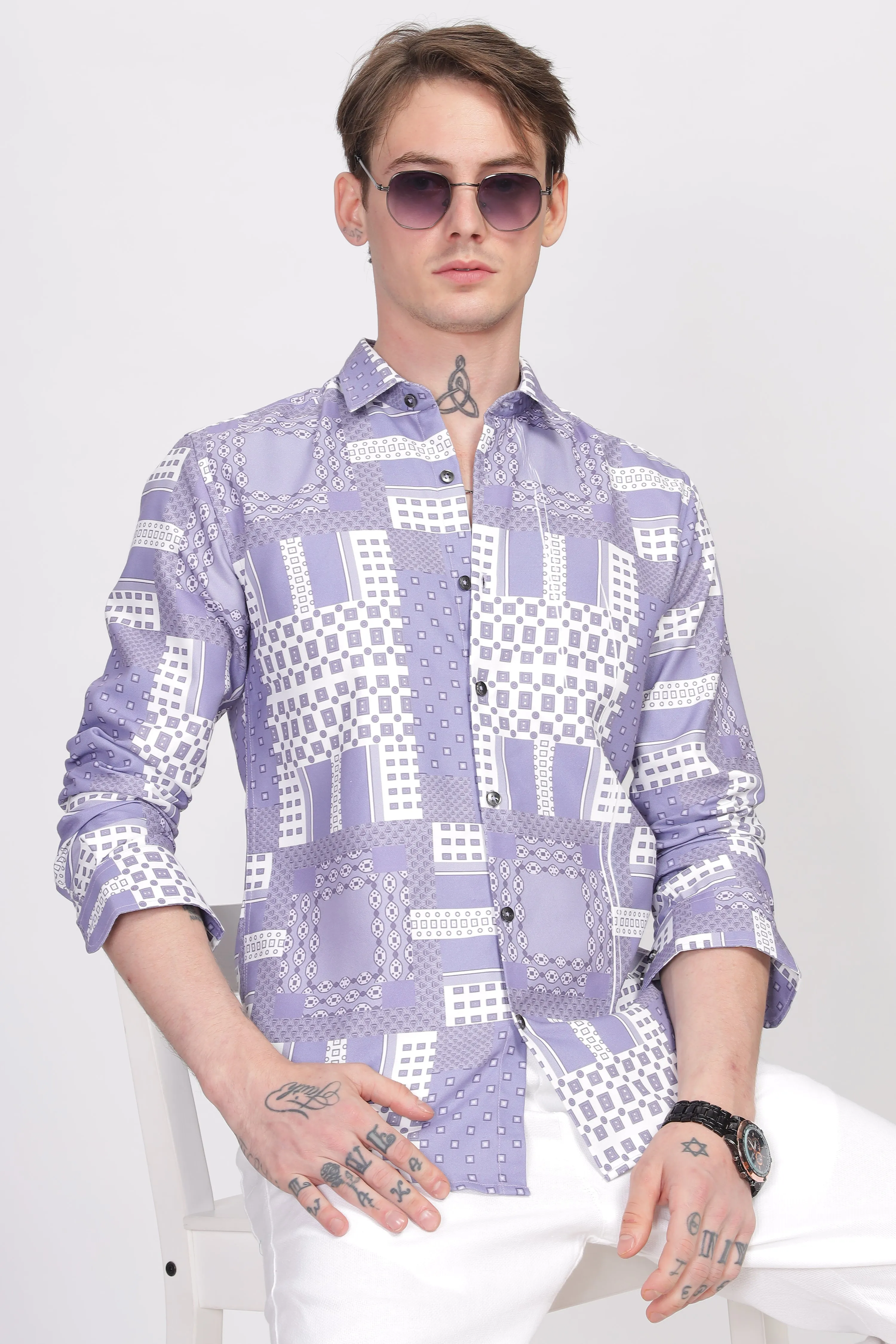 Bloom Lavender Printed Shirt