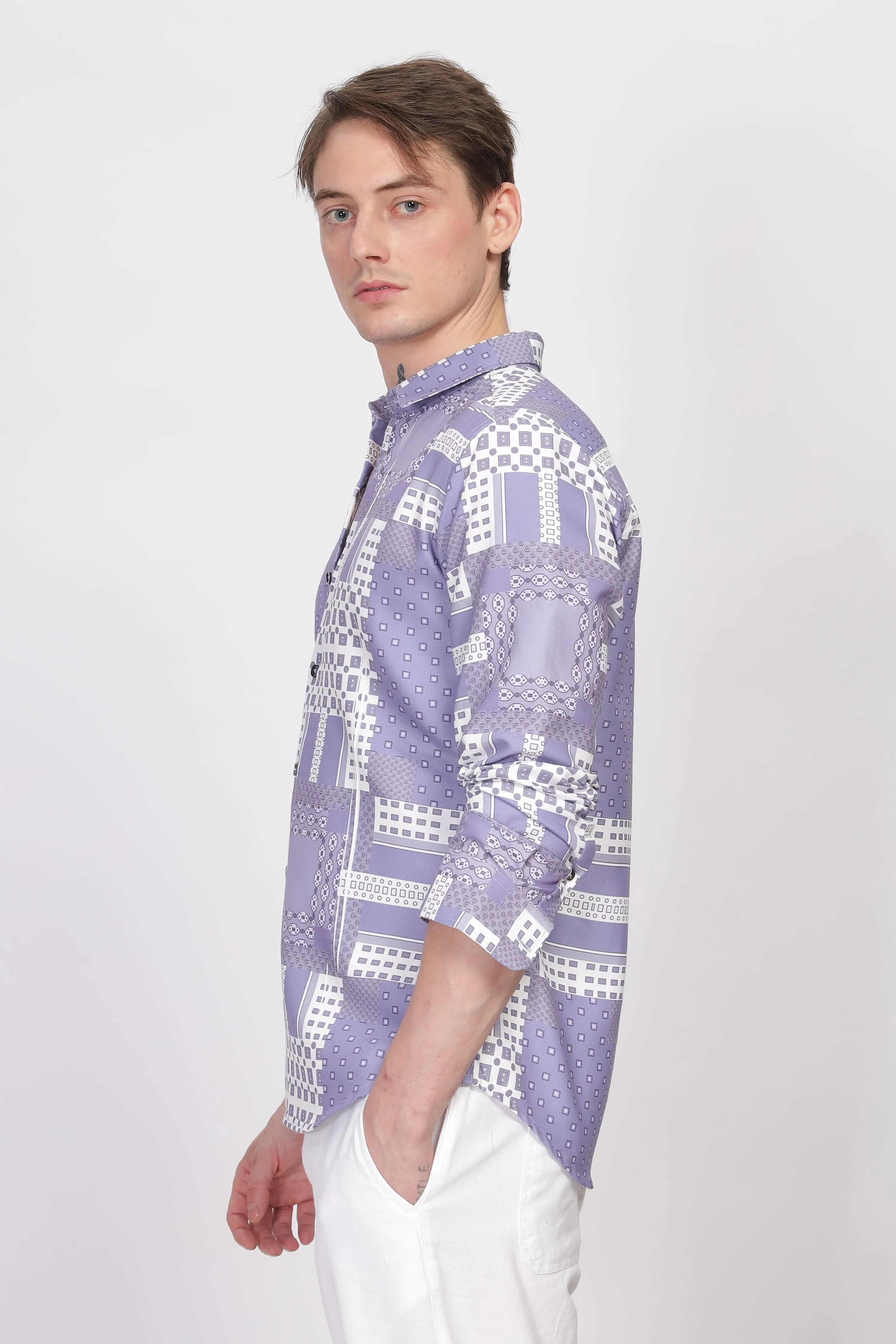 Bloom Lavender Printed Shirt