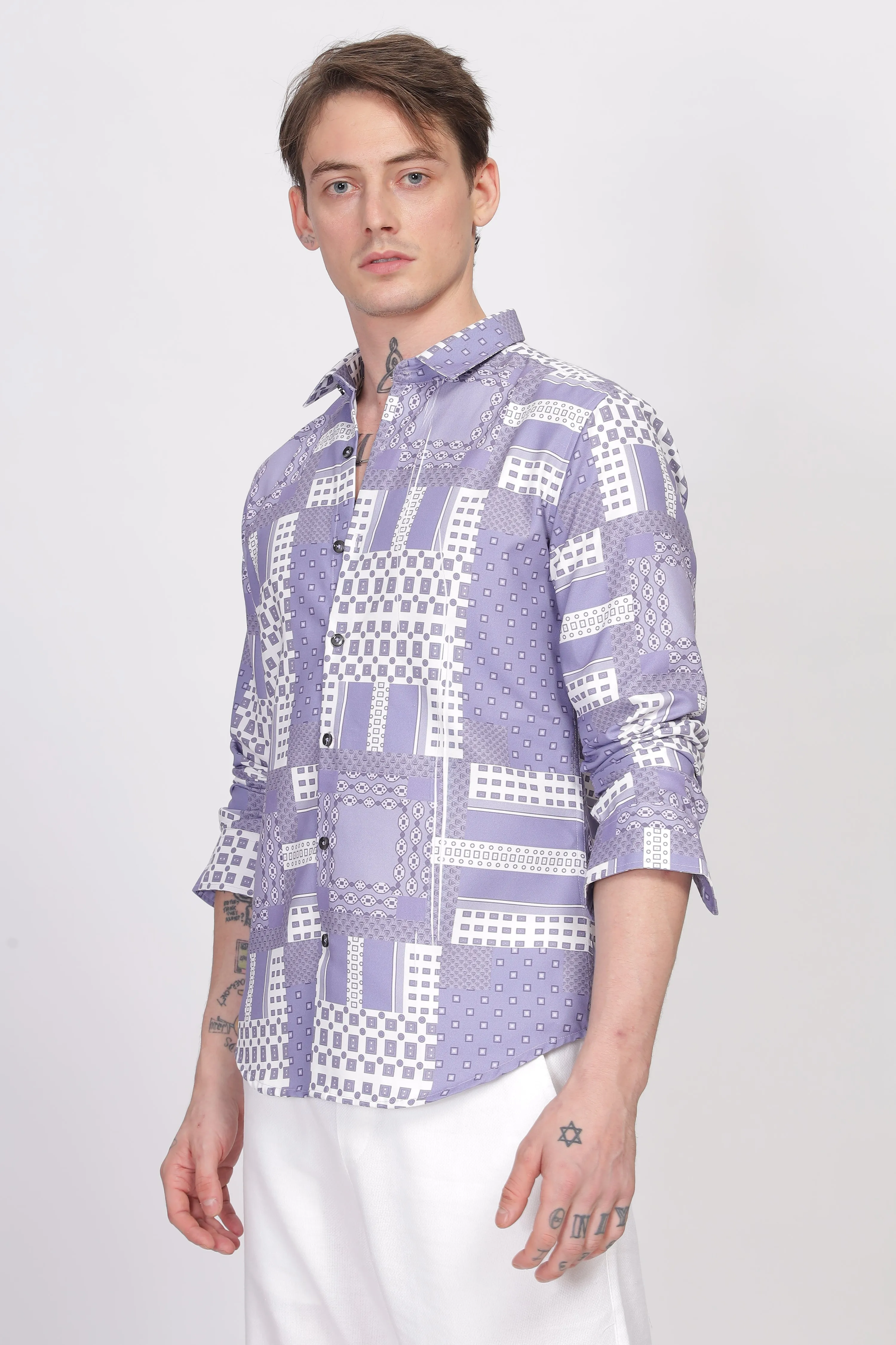 Bloom Lavender Printed Shirt