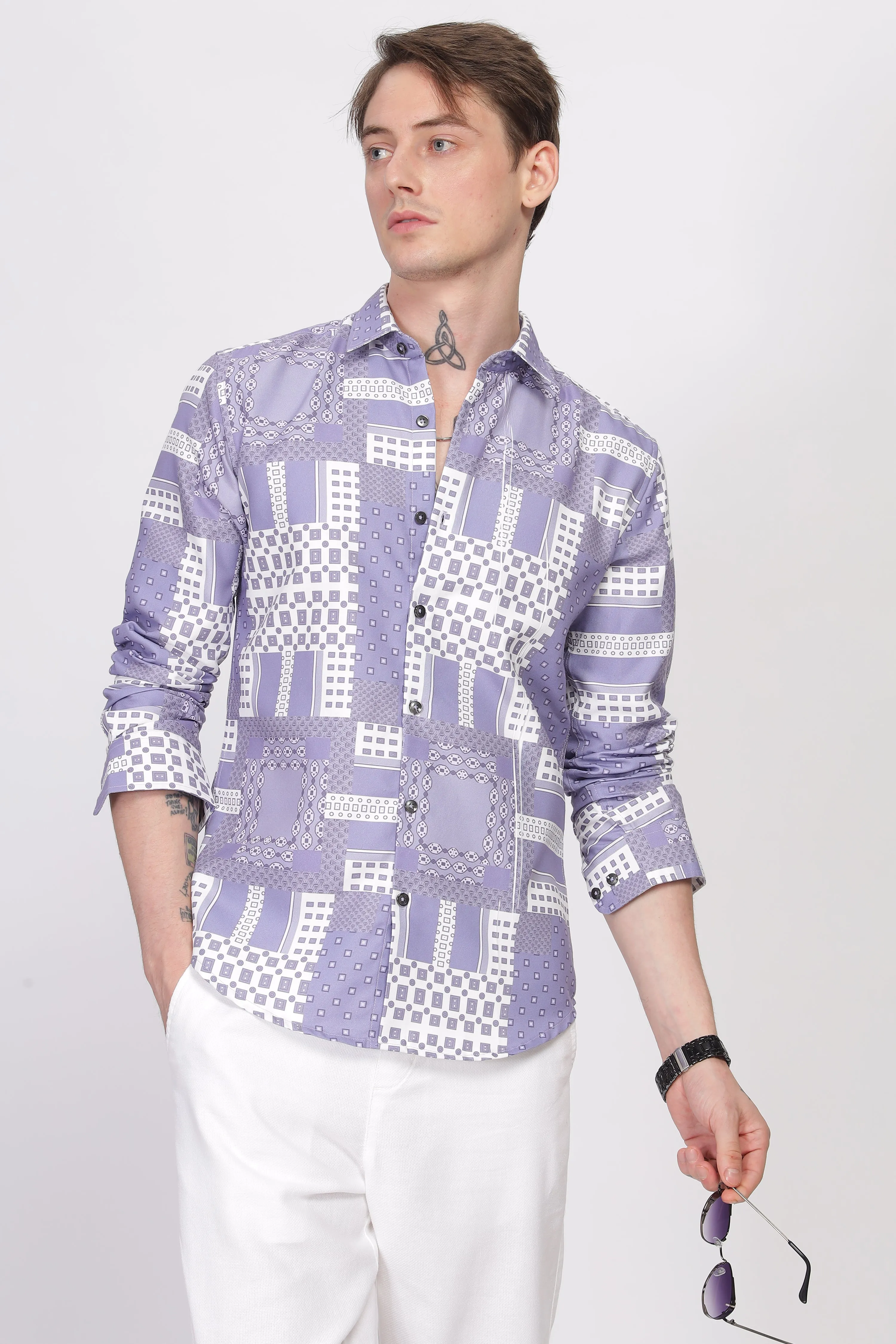 Bloom Lavender Printed Shirt