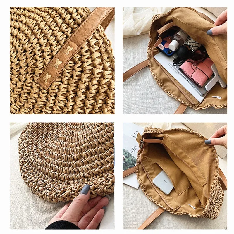 Bohemian Round Straw Handbag