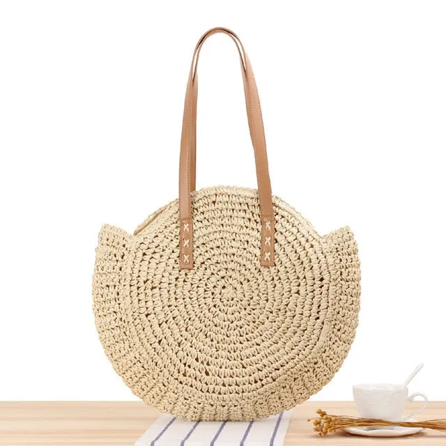 Bohemian Round Straw Handbag