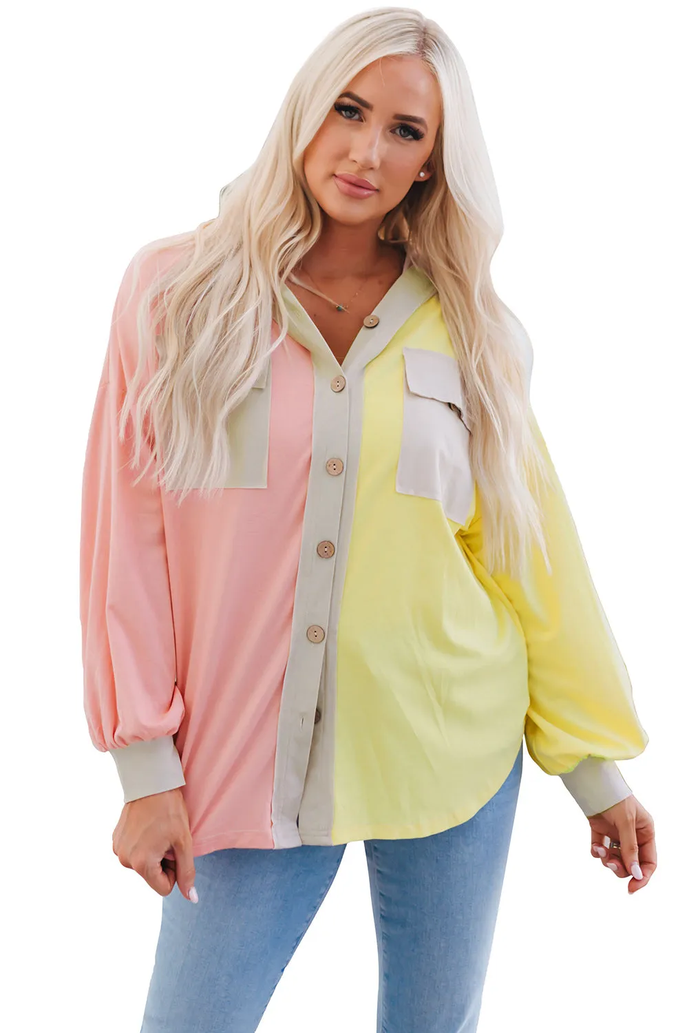 Button Down Hoody Shirt Jacket