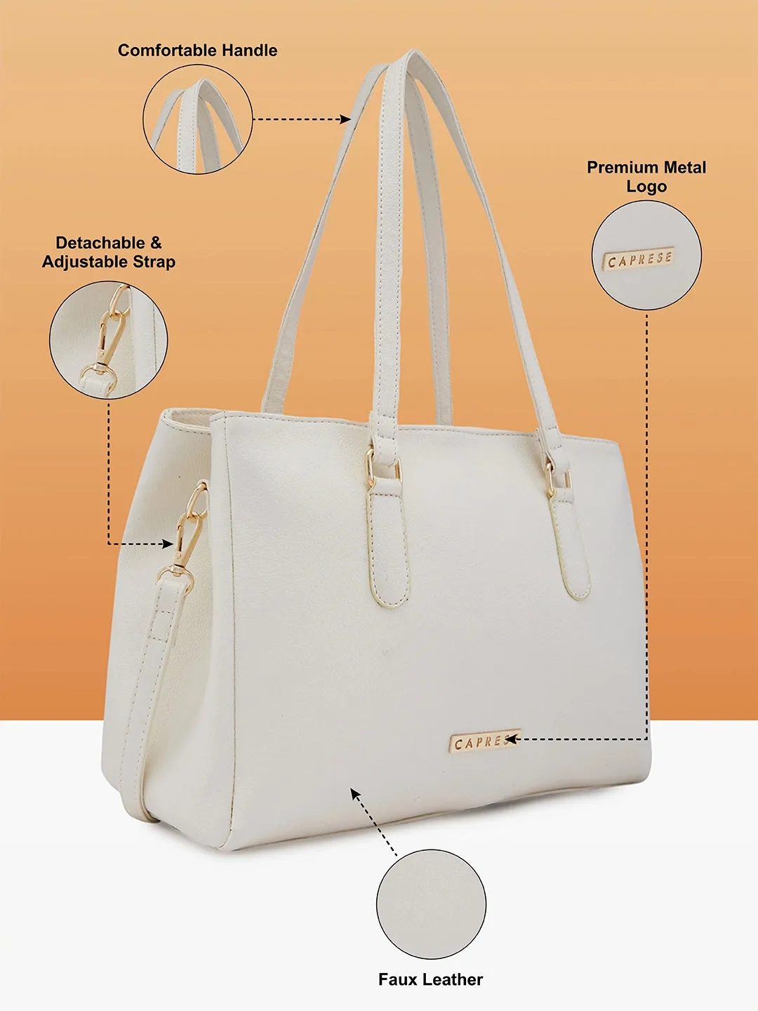 Caprese Jolie Tote Medium Off White