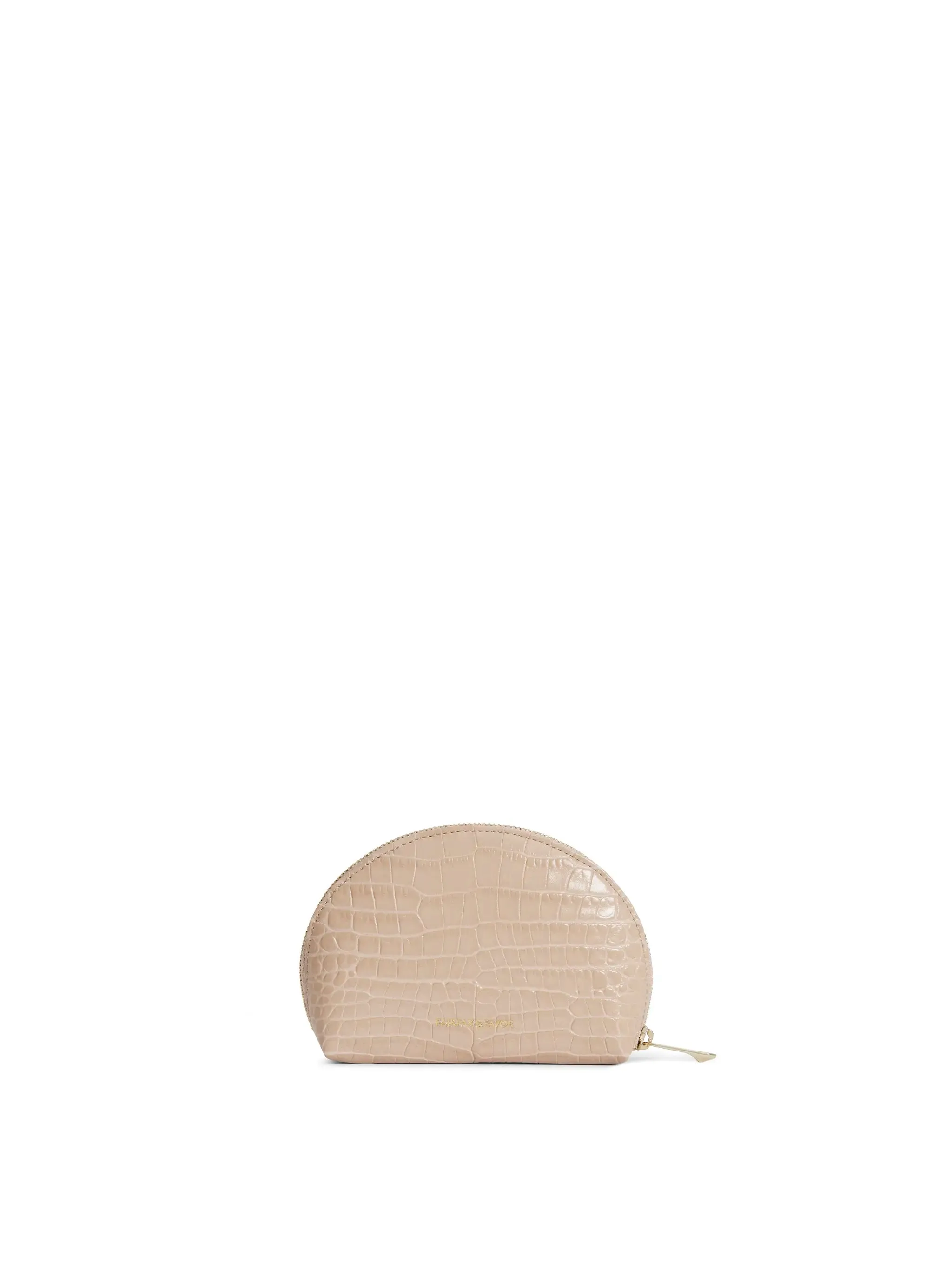 Chiltern Coin Purse - Blush Croc Print Leather