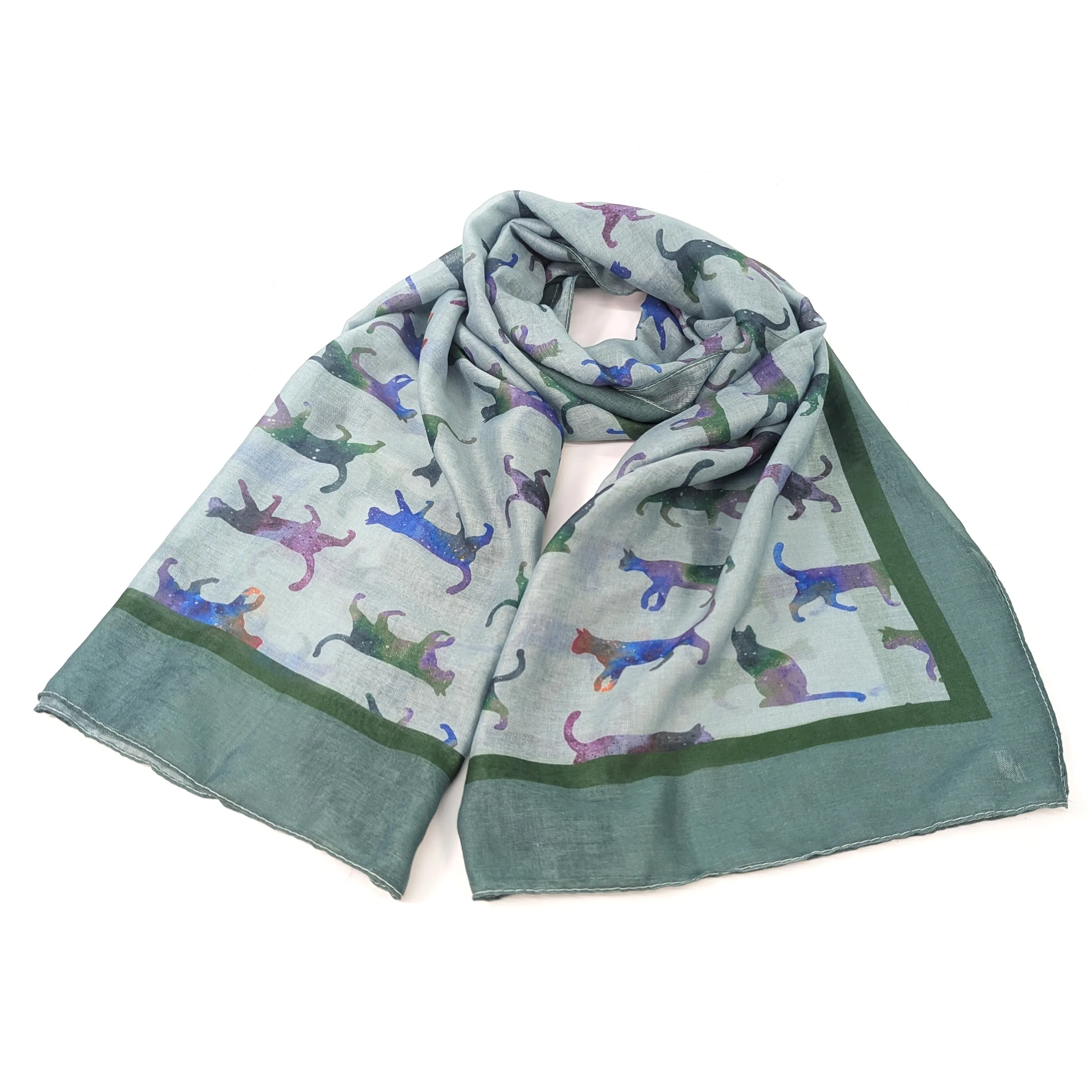 Clio The Cat Scarf - Sage Green (50x180cm)