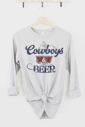 COWBOYS N BEER WESTERN LONG SLEEVE TEE