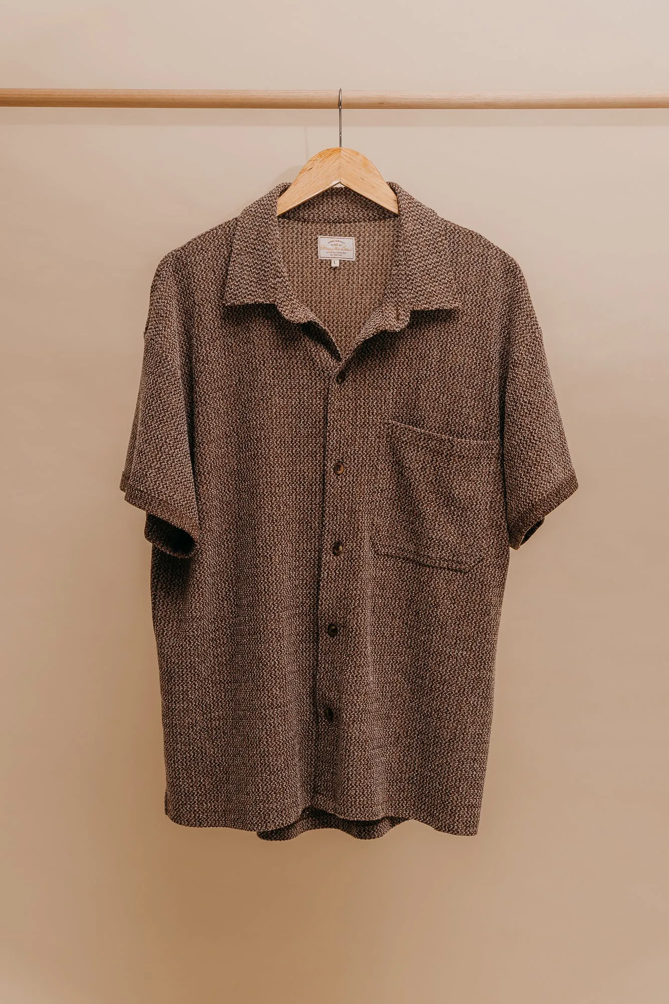 Dixton - Textured Brown Short Sleeve Shirt