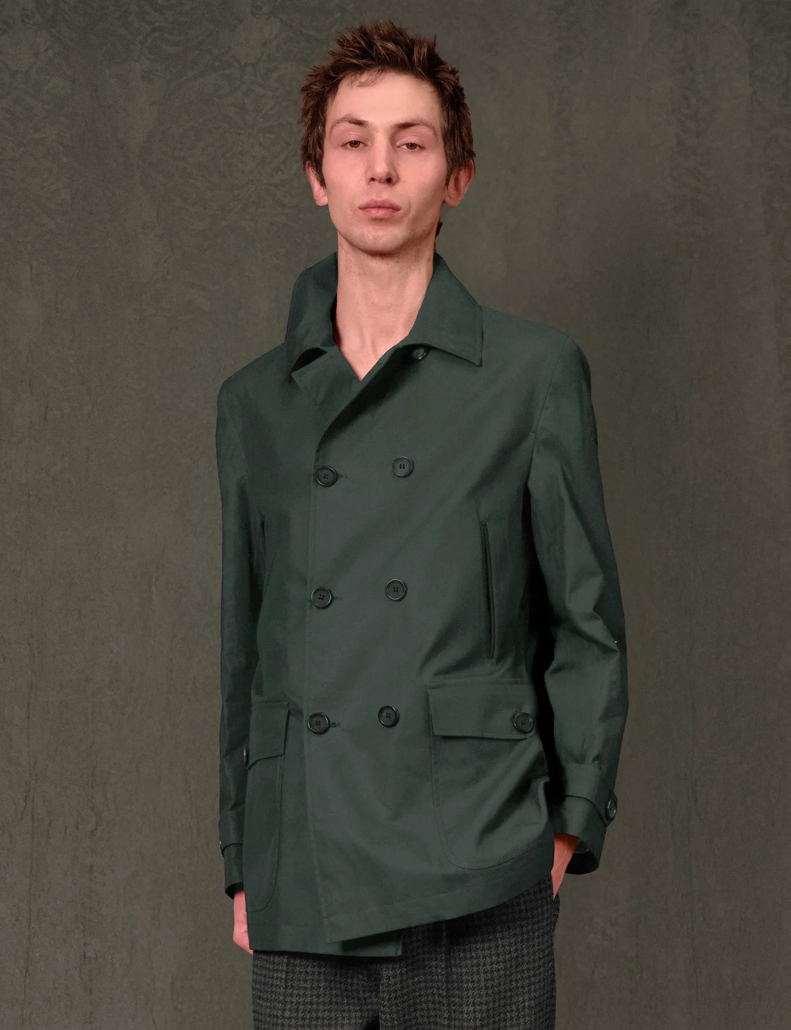 Double Breasted Oliver Spencer Trench Coat - Dark Green