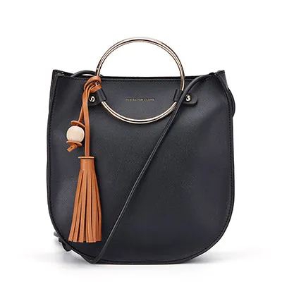 DUSUN Women Ring Handle Tassel Handbag Woman Bread Shape Tote Women Fashion Shoulder Bag Brand Design Ladies Messenger Bag