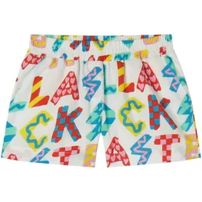 Girls White Logo Shorts