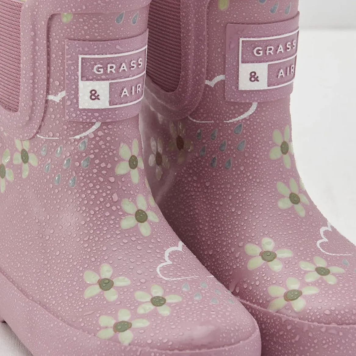 Grass & Air Kids Floral Colour Changing Wellies (Pink)