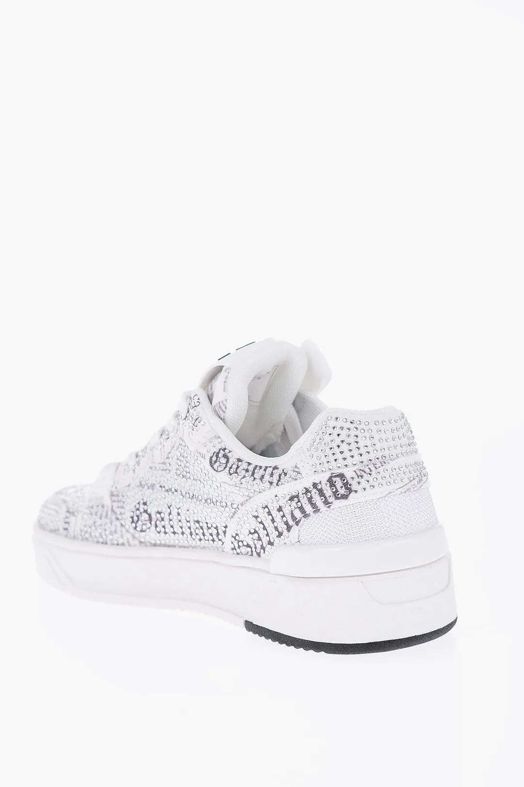 John Galliano Fabric GAZETTE Sneakers with Rhinestone Embellishment