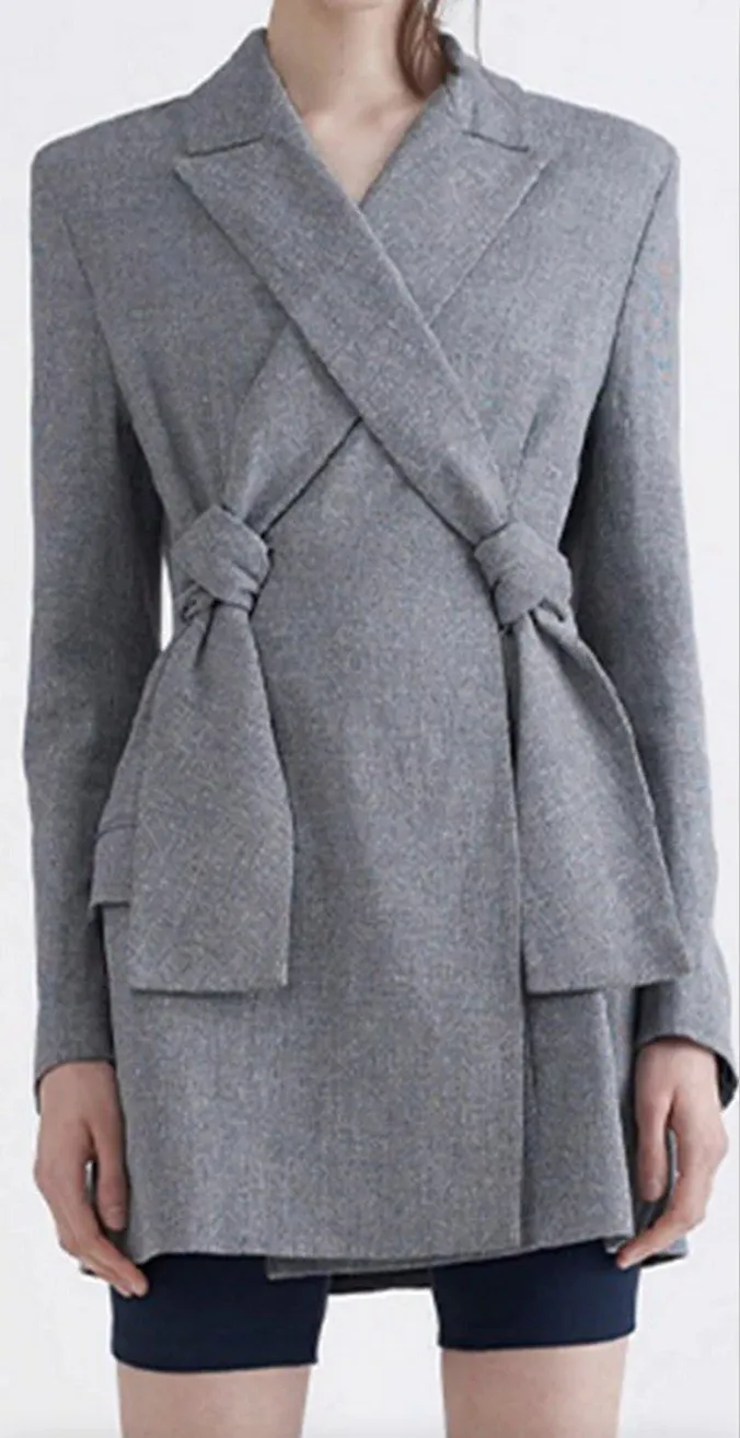 Knotted Blazer, Grey