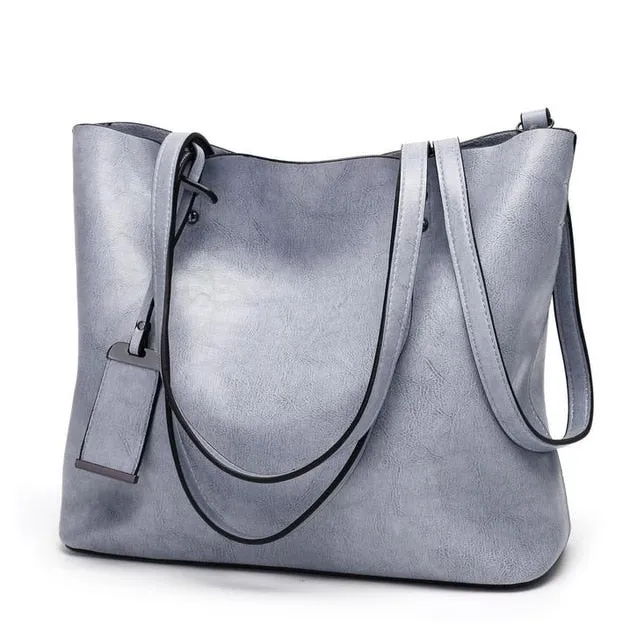 Large Faux Leather shoulder Bag