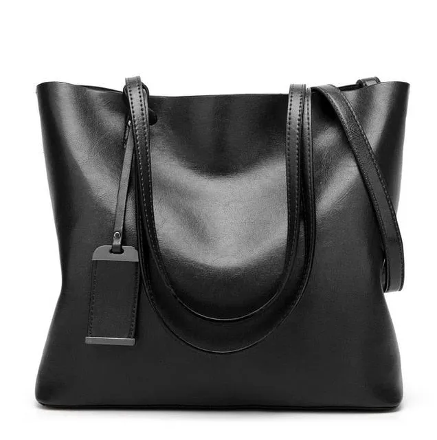 Large Faux Leather shoulder Bag