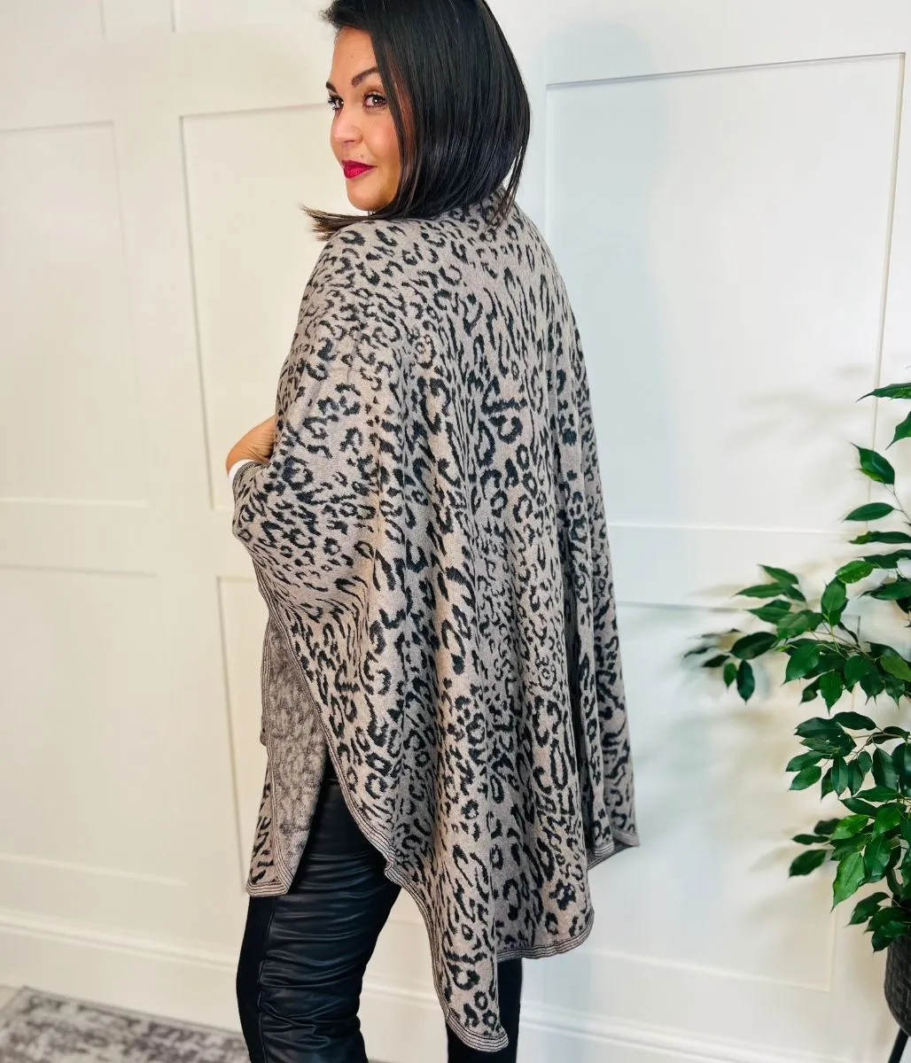 Leopard Print Wrap Cape