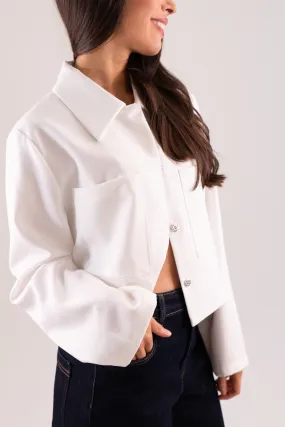 Lila Crop Jacket In White