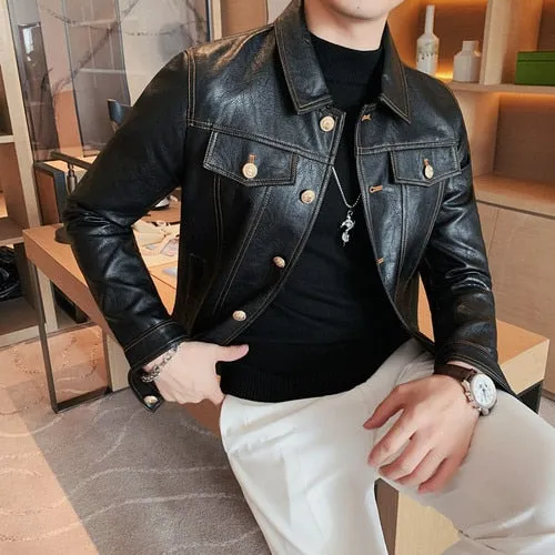 LMS Black Pu Leather Jacket