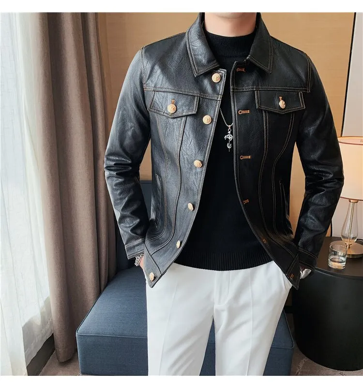 LMS Black Pu Leather Jacket