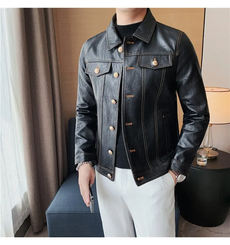 LMS Black Pu Leather Jacket