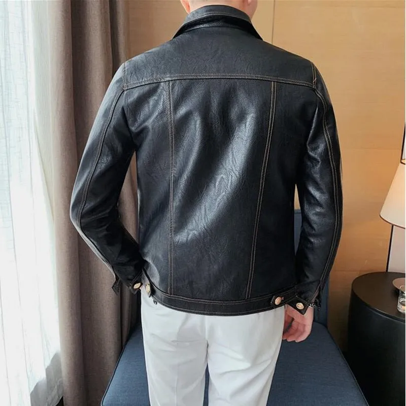 LMS Black Pu Leather Jacket