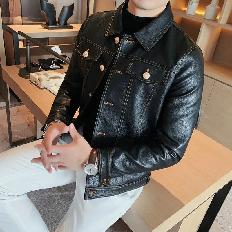 LMS Black Pu Leather Jacket