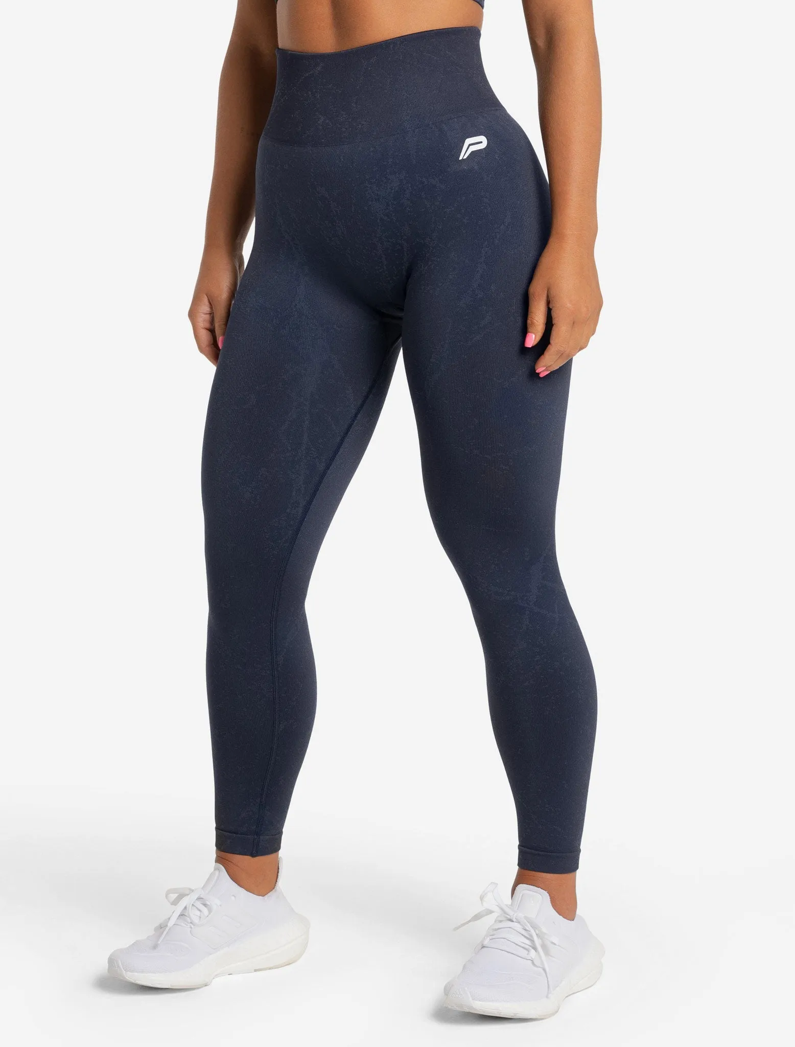 Marble Seamless Leggings - Navy