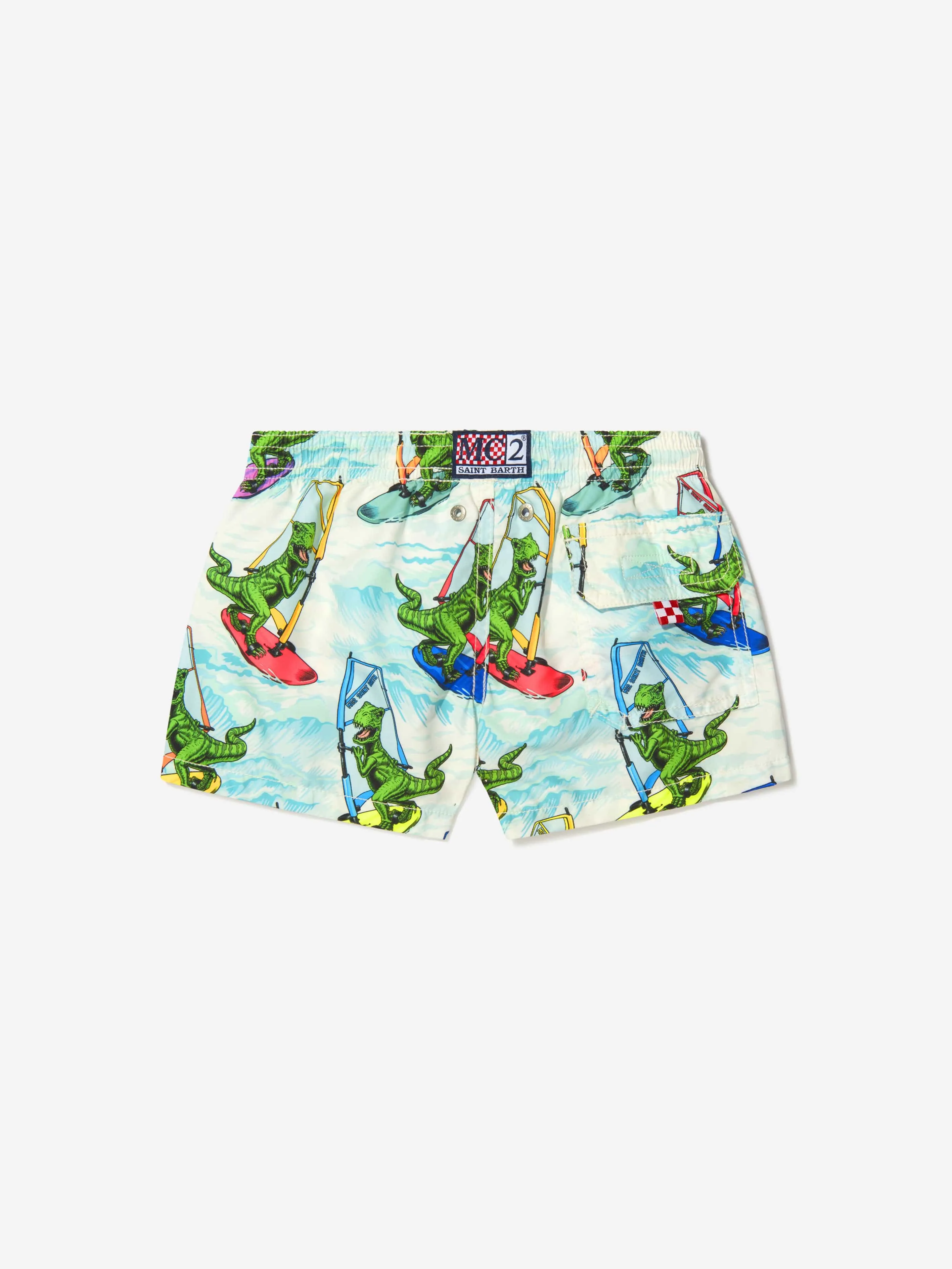 MC2 Saint Barth Boys Dino Windsurf Print Swim Shorts