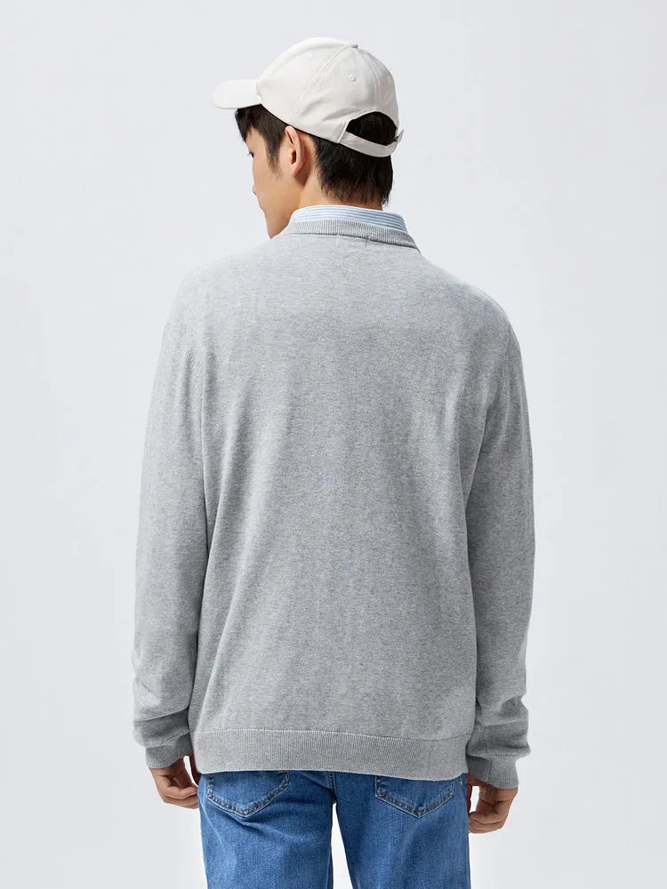 Men's Combed Cotton Fitted Pullover