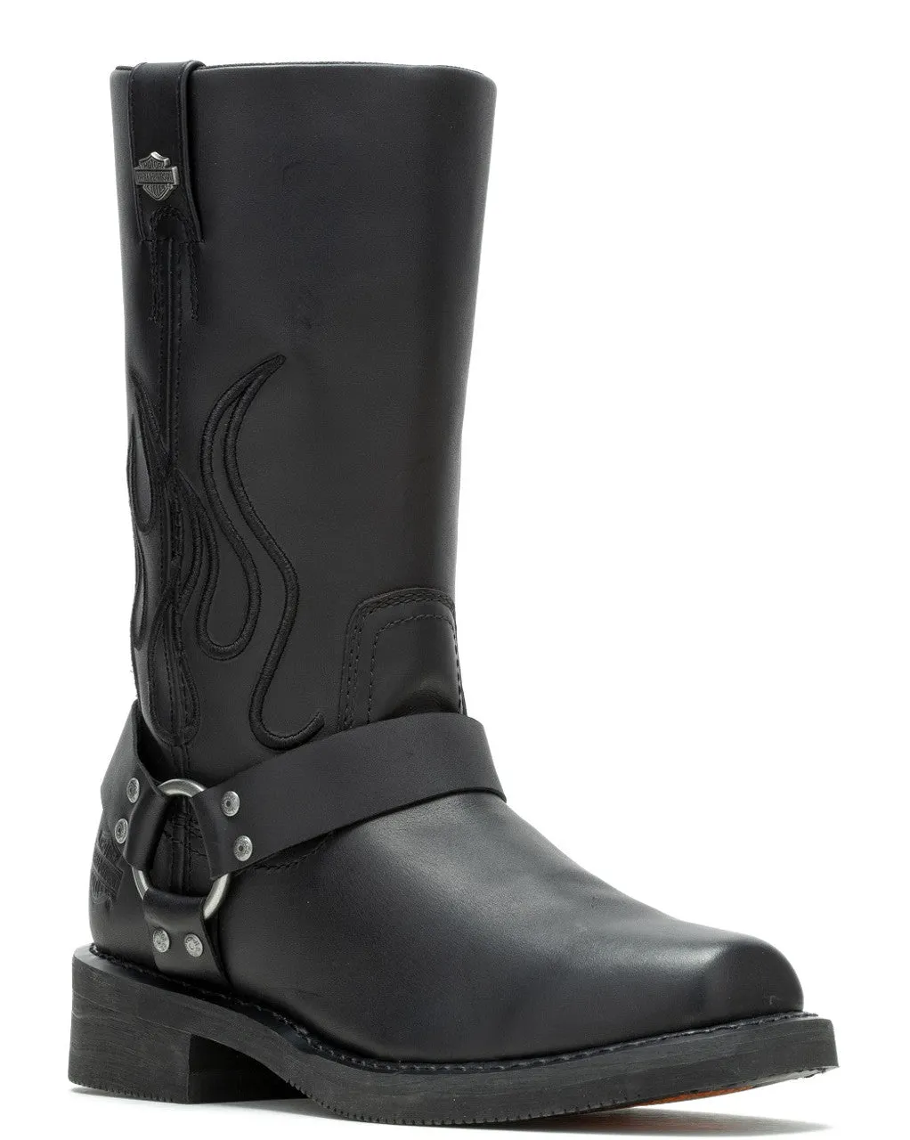 Men's Hustin Flame Black Motorcycle Harness Boots