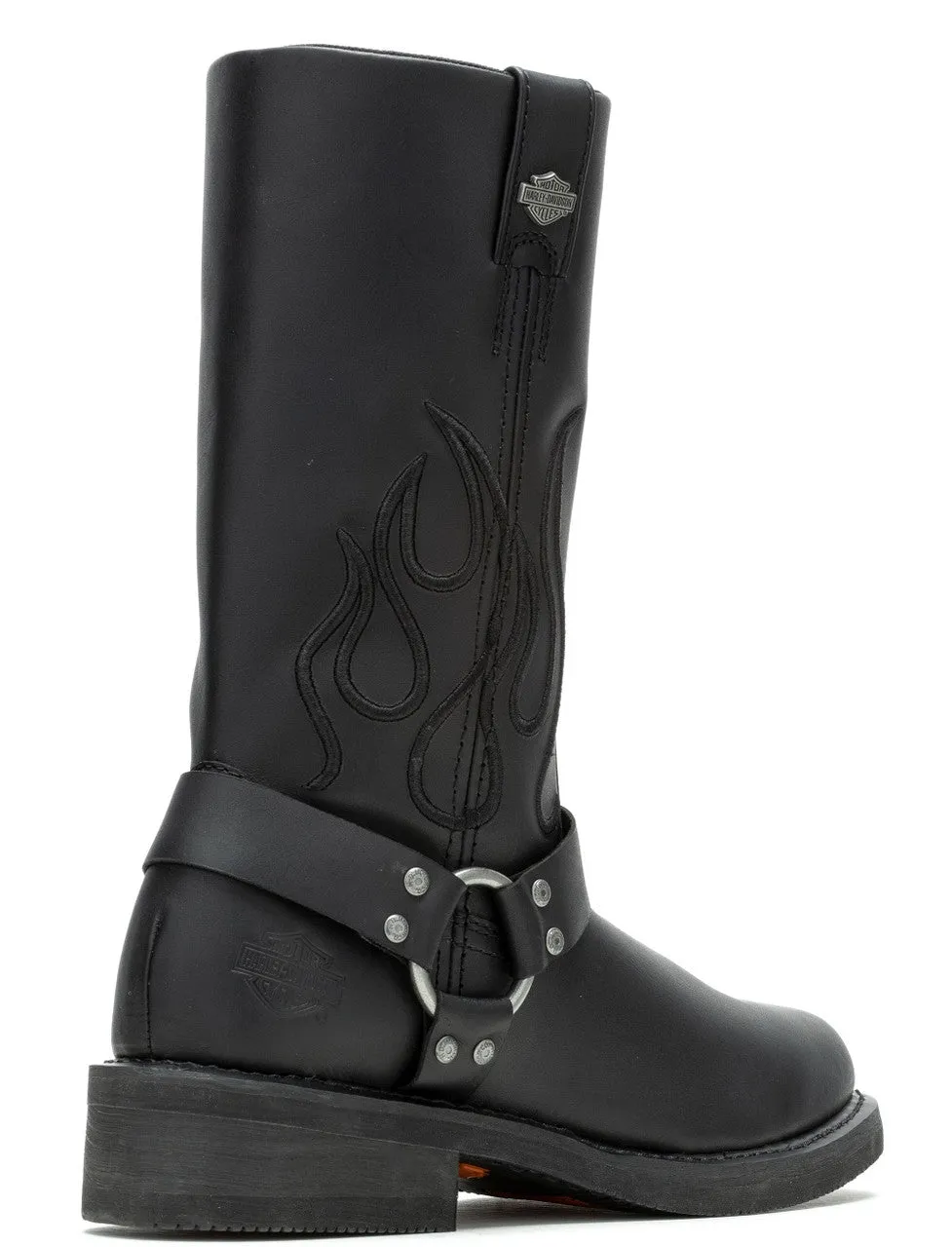 Men's Hustin Flame Black Motorcycle Harness Boots