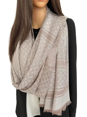 MOCHA SPARKLY METALLIC EVENING SHAWL SCARF