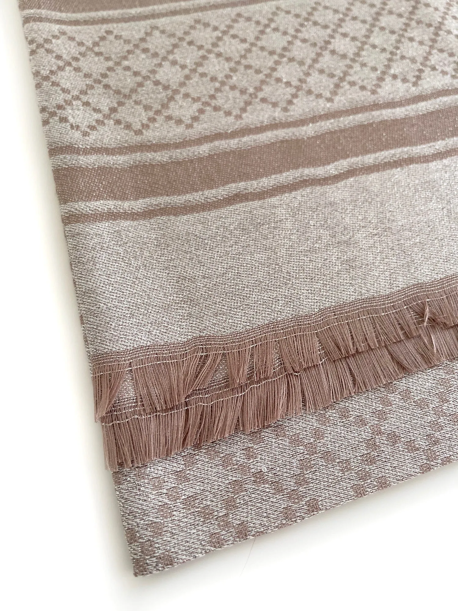 MOCHA SPARKLY METALLIC EVENING SHAWL SCARF