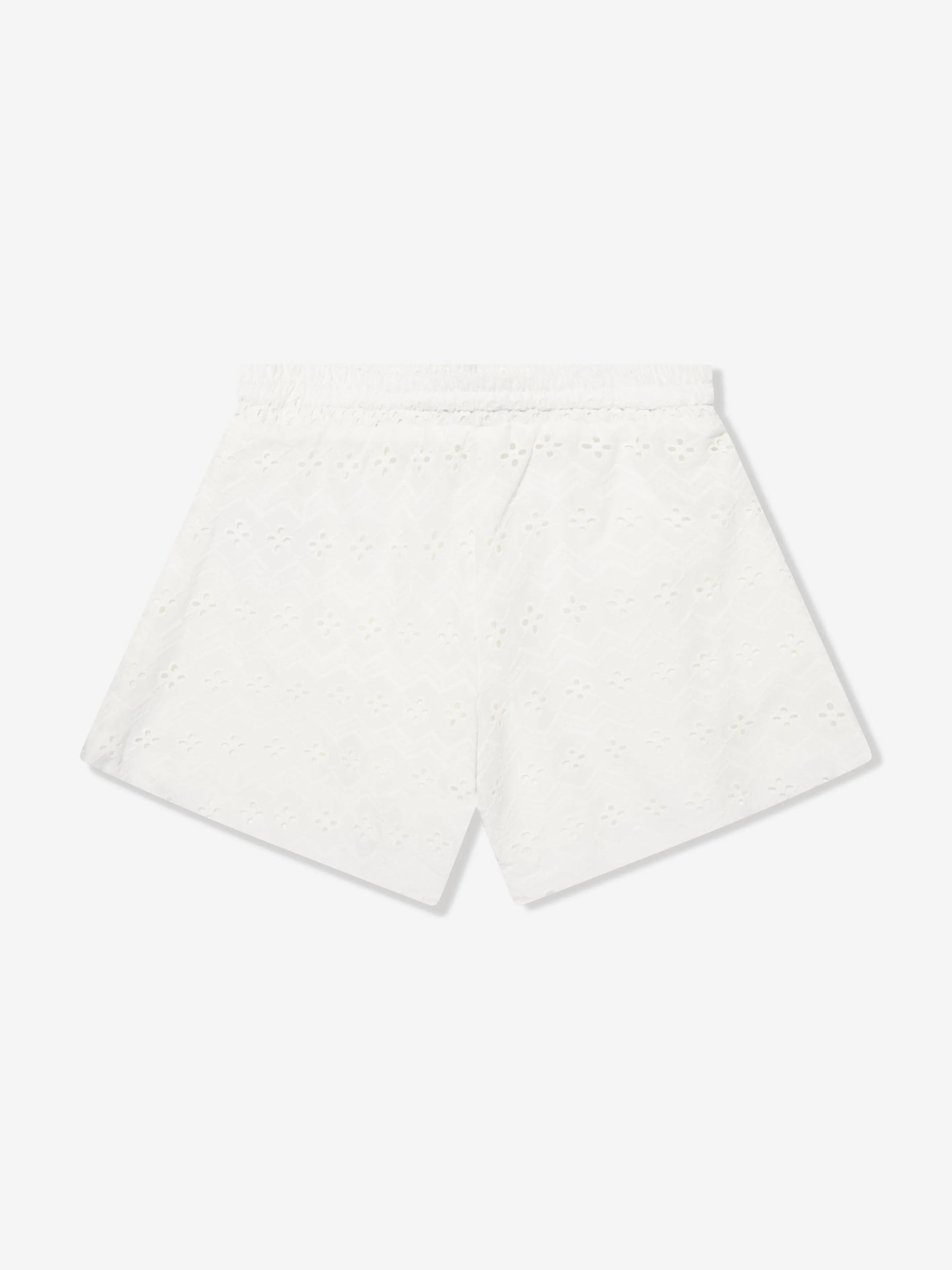 MSGM Girls Flared Shorts in White