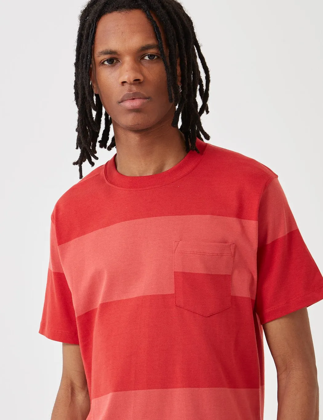 Norse Projects Johannes Block Stripe T-Shirt - Askja Red