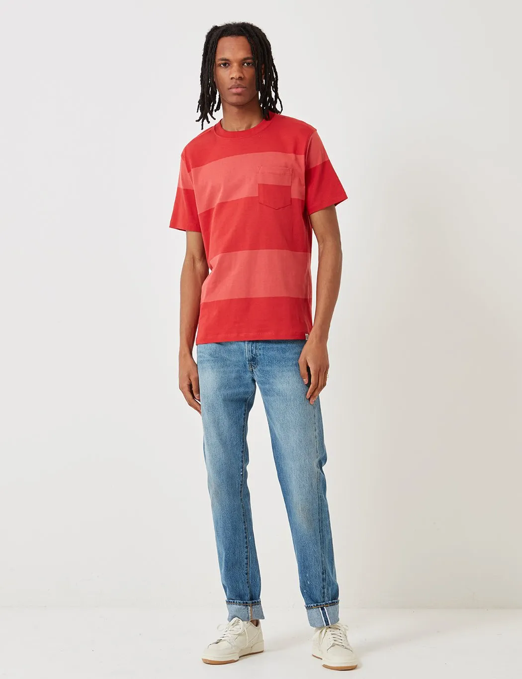 Norse Projects Johannes Block Stripe T-Shirt - Askja Red