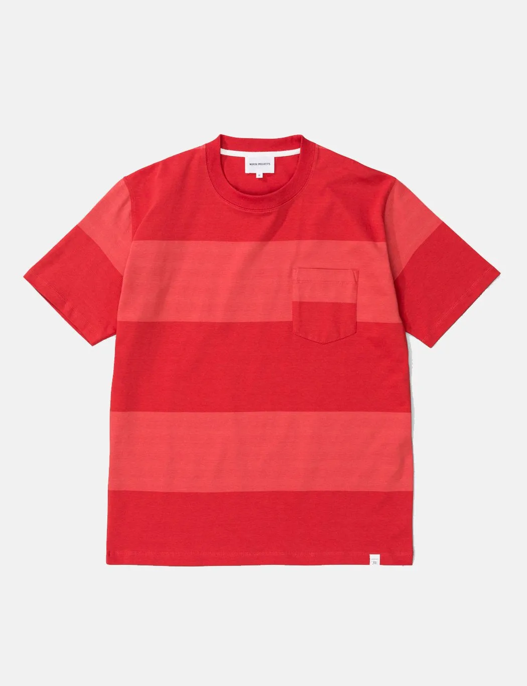 Norse Projects Johannes Block Stripe T-Shirt - Askja Red