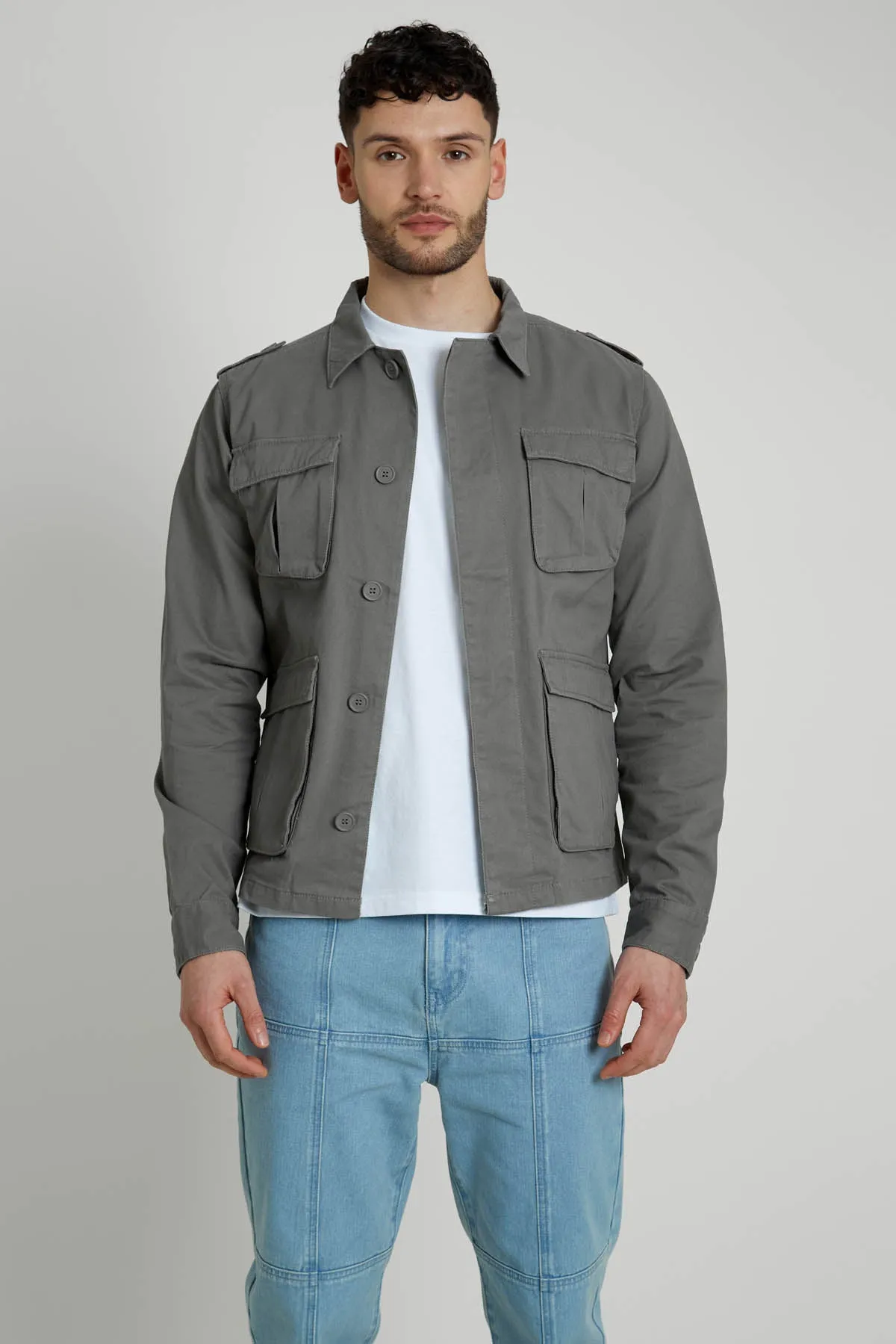 Olive Sharrow 4-Pocket Shirt Jacket