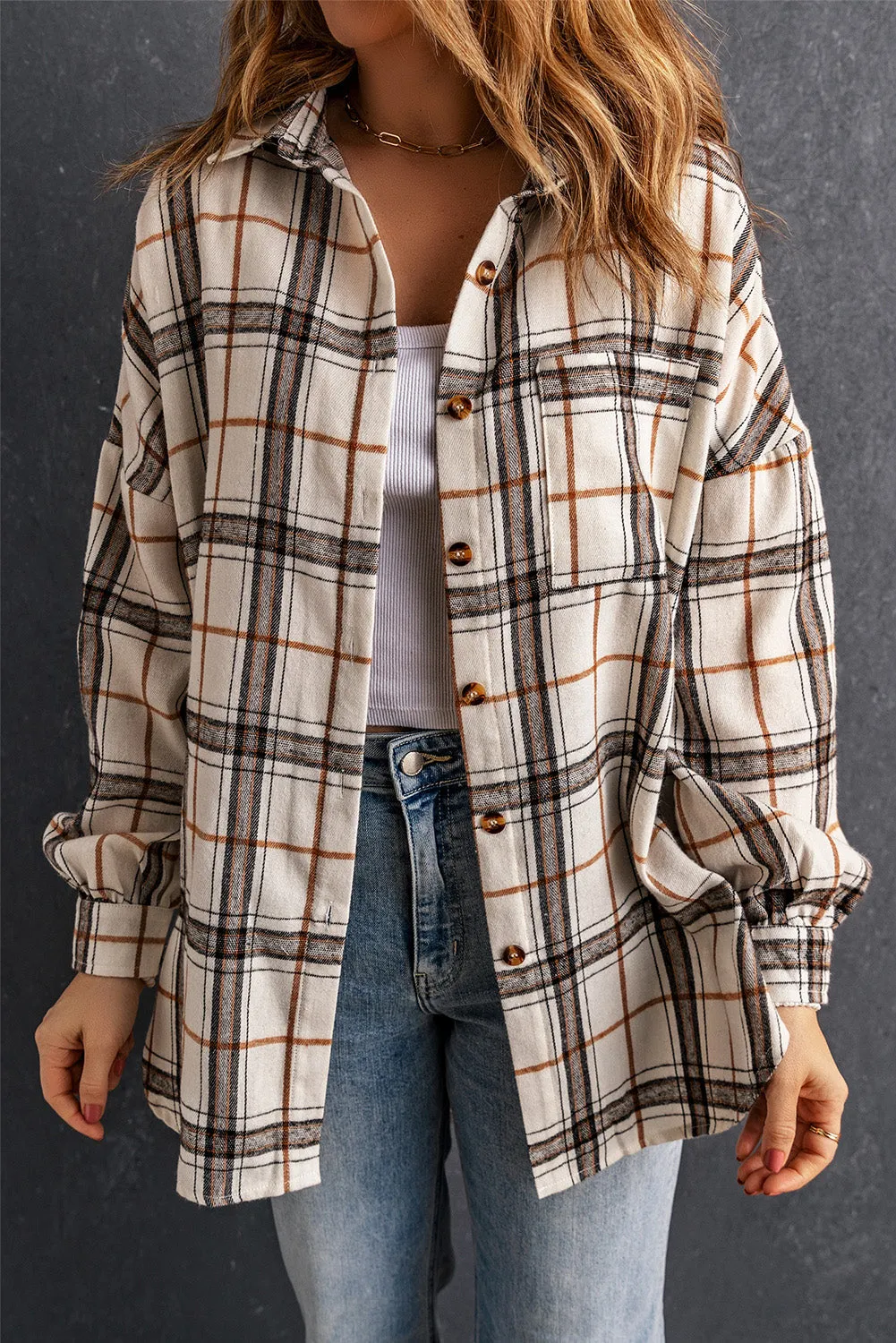 Oversized Plaid Pattern Shacket