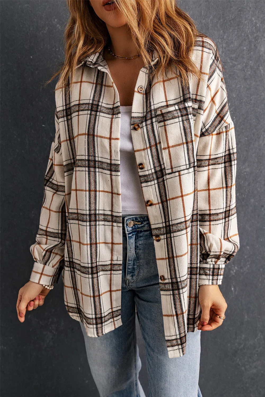 Oversized Plaid Pattern Shacket